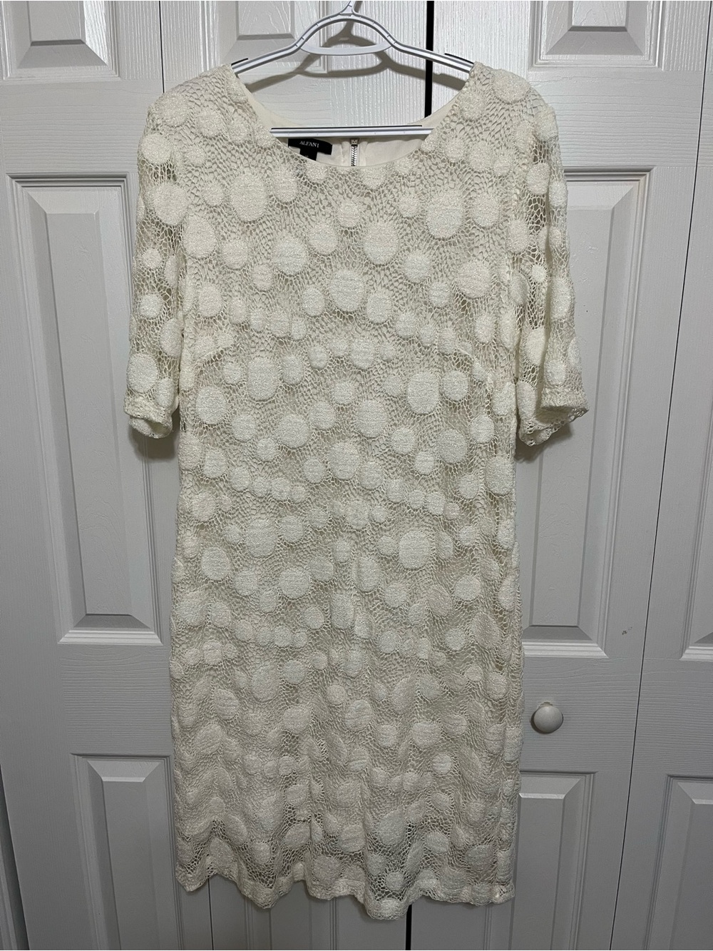 Alfani Cream Lace Midi Sheath Dress